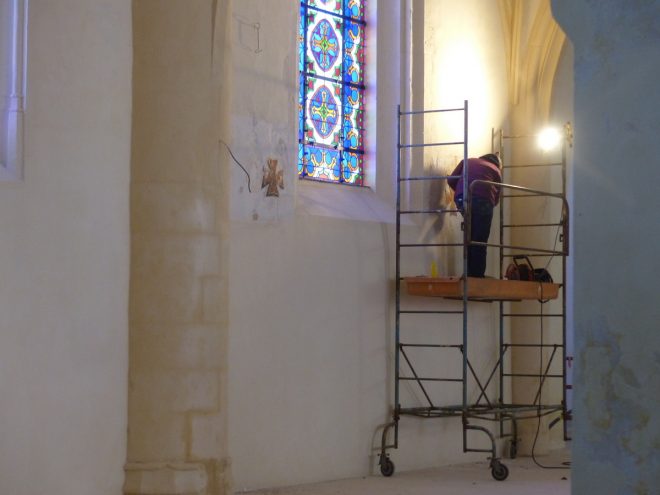 Eglise Ars - Restauration Croix de Consécration - 24 octobre 2018