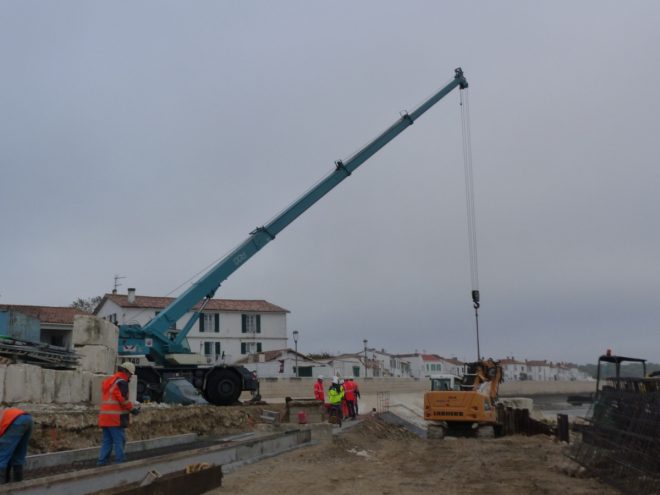 Rivedoux-Plage - Travaux digue -Muret gauche - 25 octobre 2018