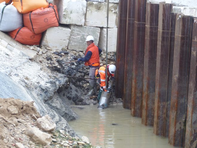 Rivedoux-Plage - Travaux digue - Pompage - 25 octobre 2018