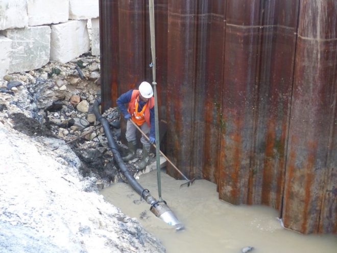 Rivedoux-Plage - Travaux digue - Pompage - 25 octobre 2018