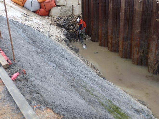 Rivedoux-Plage - Travaux digue - Pompage - 25 octobre 2018