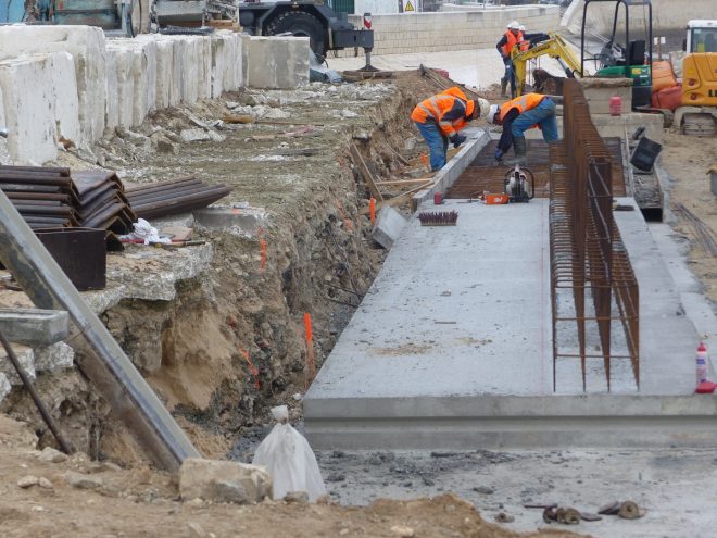 Rivedoux-Plage - Travaux digue -Muret gauche - 25 octobre 2018