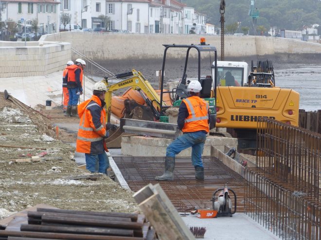 Rivedoux-Plage - Travaux digue -Muret gauche - 25 octobre 2018