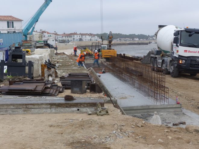 Rivedoux-Plage - Travaux digue -Muret gauche - 25 octobre 2018