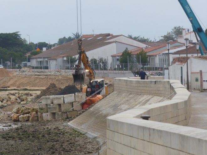 Rivedoux-Plage - Travaux digue - Muret gauche - 25 octobre 2018