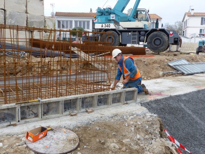 Rivedoux-Plage - Travaux digue -Muret gauche - 31 octobre 2018