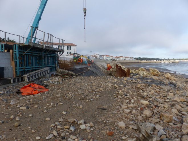 Rivedoux-Plage - Travaux digue -Muret gauche - 8 novembre 2018