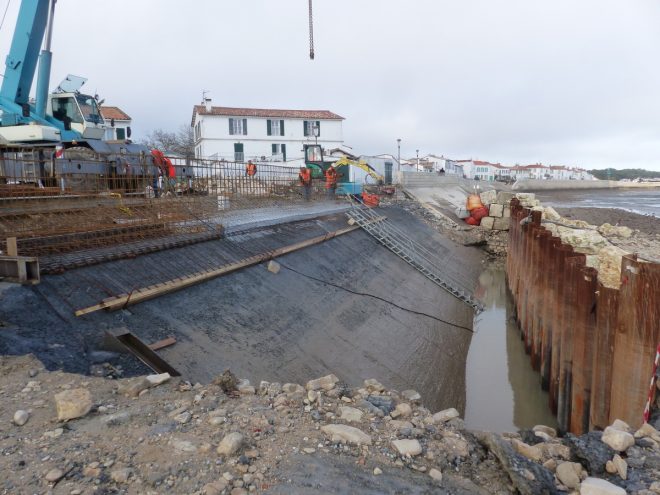 Rivedoux-Plage - Travaux digue - Devant le moulin - 8 novembre 2018