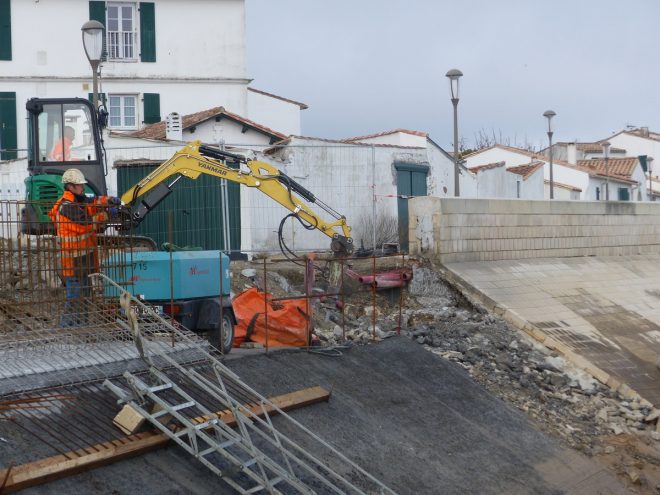 Rivedoux-Plage - Travaux digue -Muret gauche - 8 novembre 2018