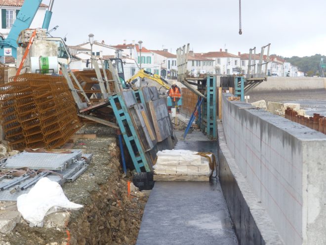 Rivedoux-Plage - Travaux digue -Muret gauche - 8 novembre 2018