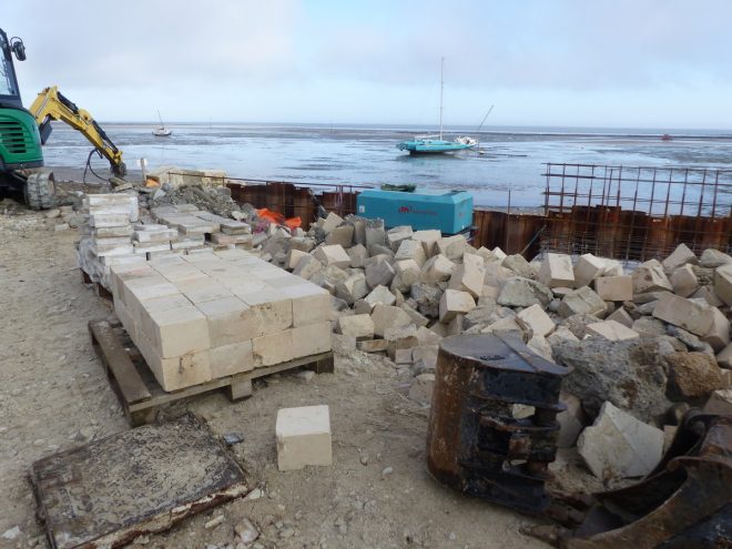 Digue de Rivedoux - Dépavage devant Moulin - 8 novembre 2018