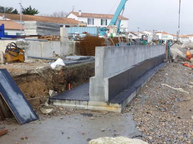 Rivedoux-Plage - Travaux digue -Muret gauche - 8 novembre 2018