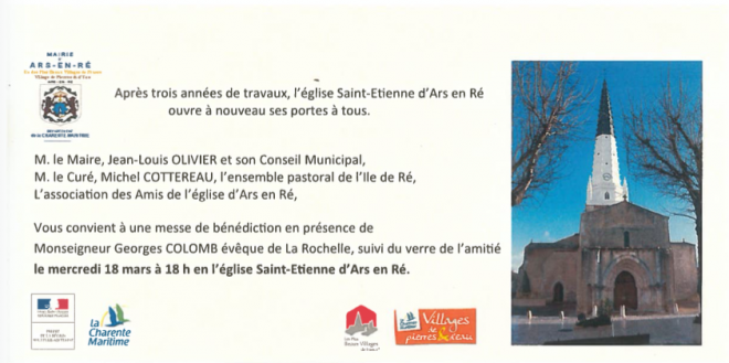 Ars - Eglise - Invitation inauguration église - 
