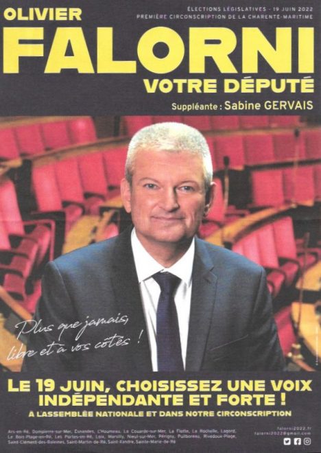 Ile de Ré - Législatives 2022 - Affiche Olivier Falorni - juin 2022