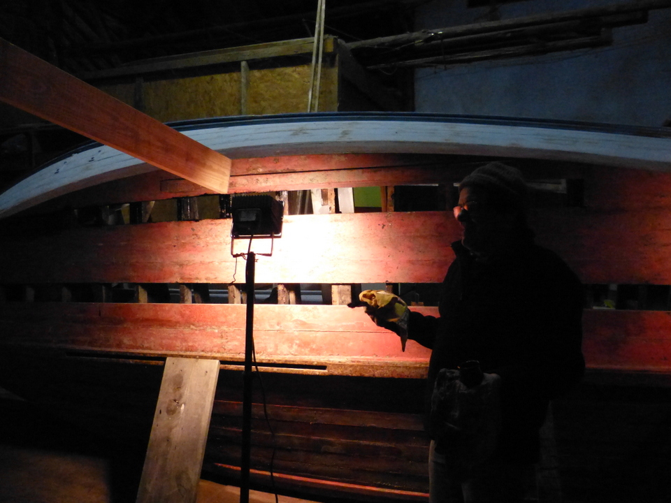 Réparation des bordés du Jeannette Roger - Décembre 2012