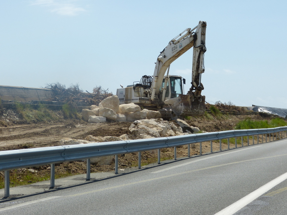 Digue du Boutillon - Mise en place des travaux