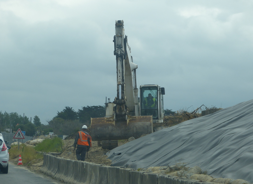 Digue du Boutillon - Mise en place des travaux