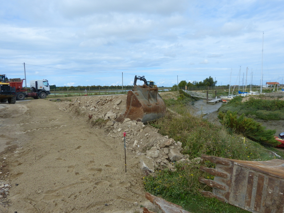 Digue du Goisil en construction – 7 août