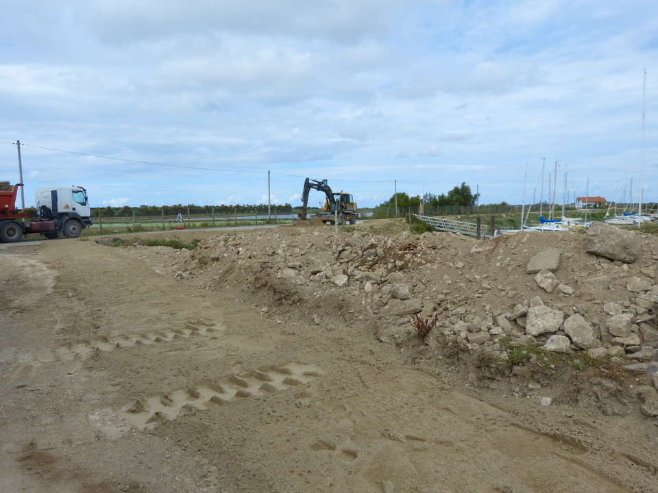 Digue du Goisil en construction – 7 août