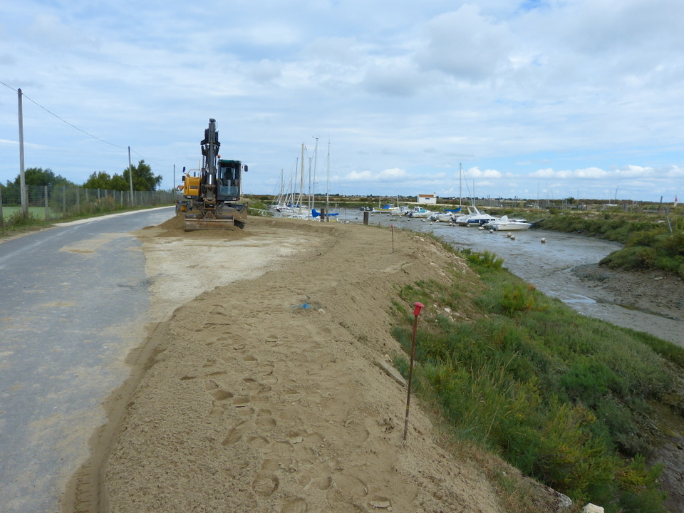 Digue du Goisil en construction – 7 août