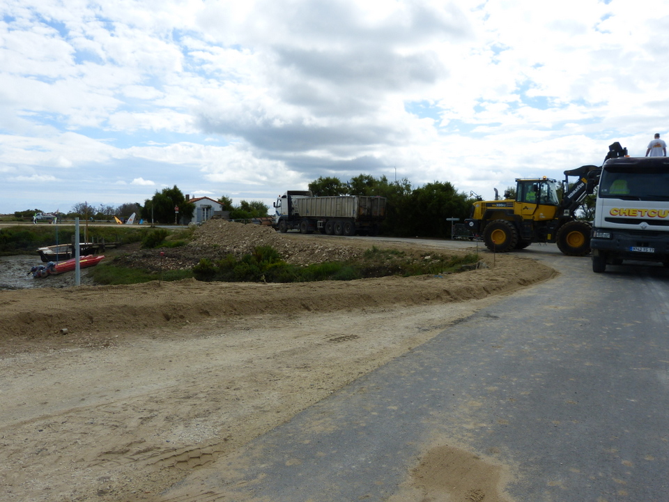 Digue du Goisil en construction – 7 août