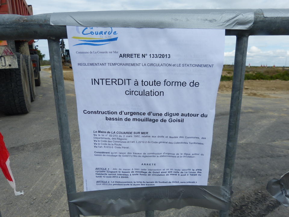 Digue du Goisil en construction – 7 août