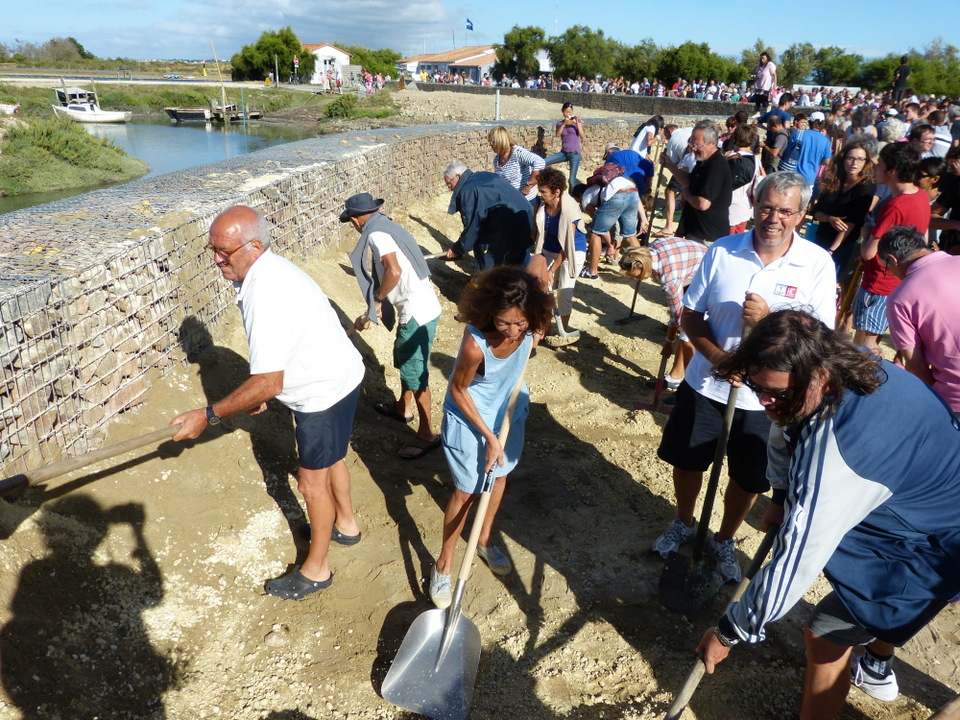 Digue du Goisil, La Couarde-sur-Mer - Opération remblayage