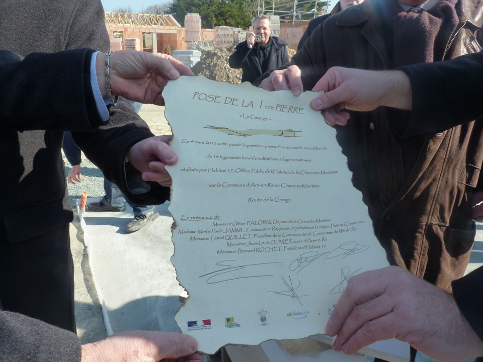 1ère pierre logements sociaux la Grange Ars