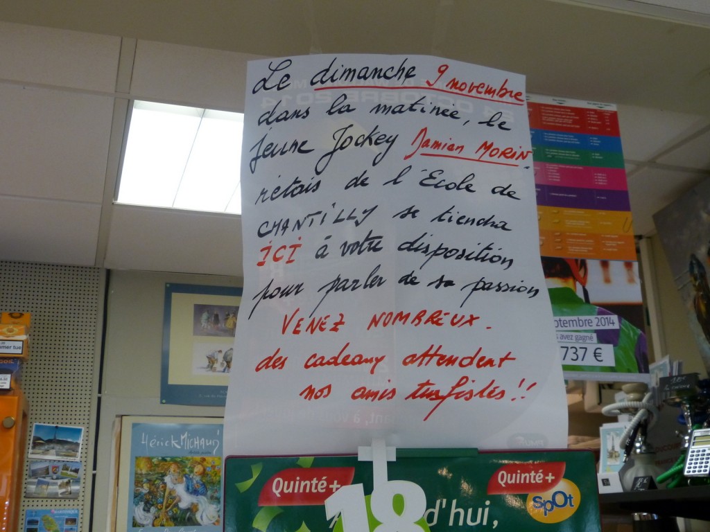 Annonce visite Damien Morin au PMU d'Ars-en-Ré