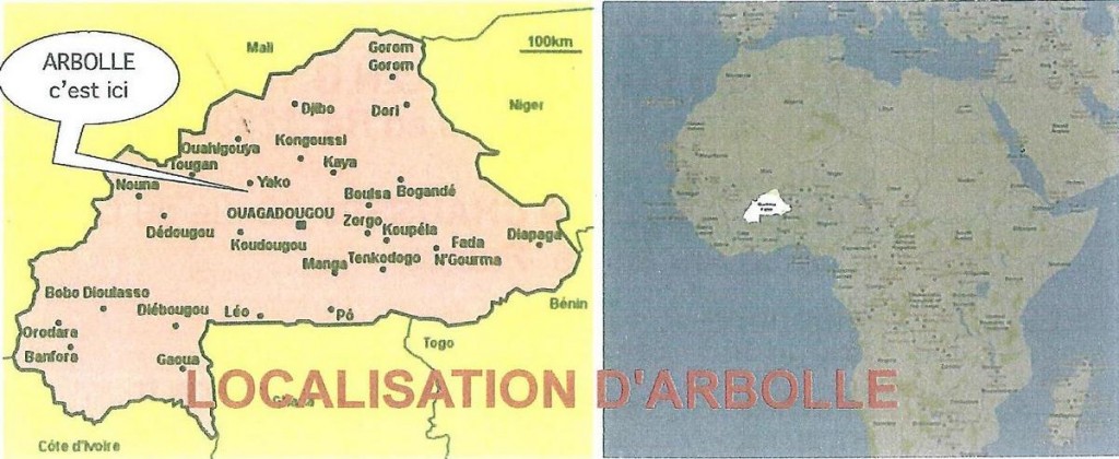 Localisation Arbollé Burkina Faso